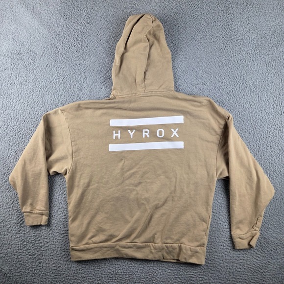Puma X Hyrox Hoodie Womens L Tan Sweatshirt Pullover Gym Training Workout - Picture 2 of 11